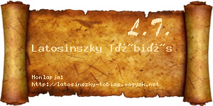 Latosinszky Tóbiás névjegykártya